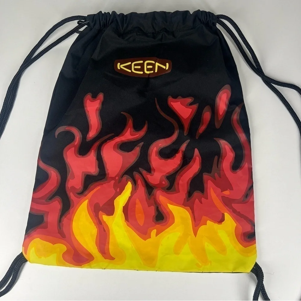 Keen Boys Fire Flame Black Drawstring Bag Youth